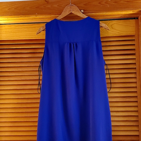 Zara | Deep Sea Blue Dress with Fringe - Picture 4 of 4